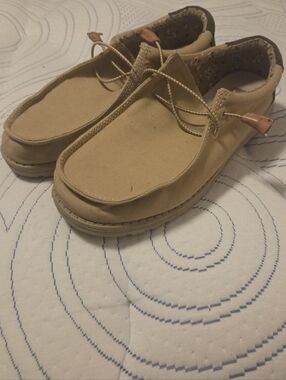 Hey Dude Men’s Tan Canvas Slip-On Loafers